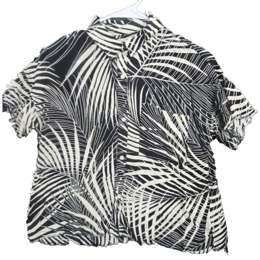 Philosophy Small S/P Black Cream Lightweight Jungle Theme Women's Shirt Top NWT